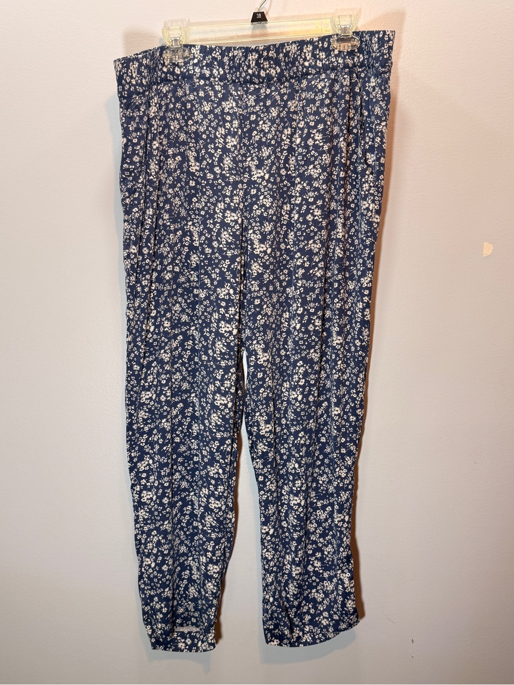 Jessica Simpson Blue Floral Elastic-Waist Pants for Women